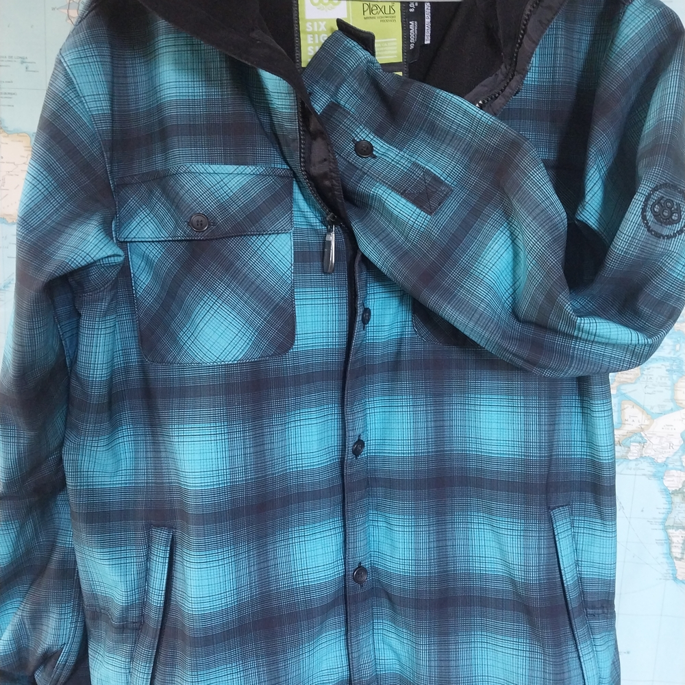 686 Teal and Black Plaid Jacket